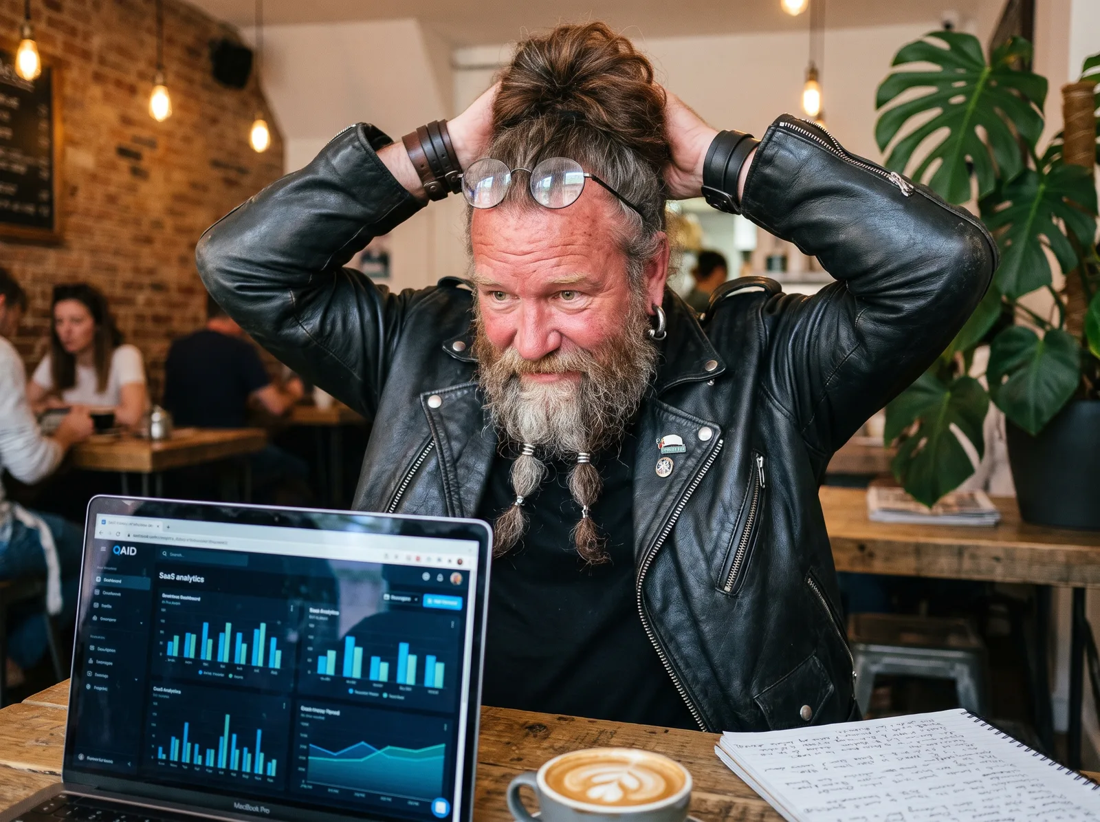 An engineer from Ironsong working in a coffee shop